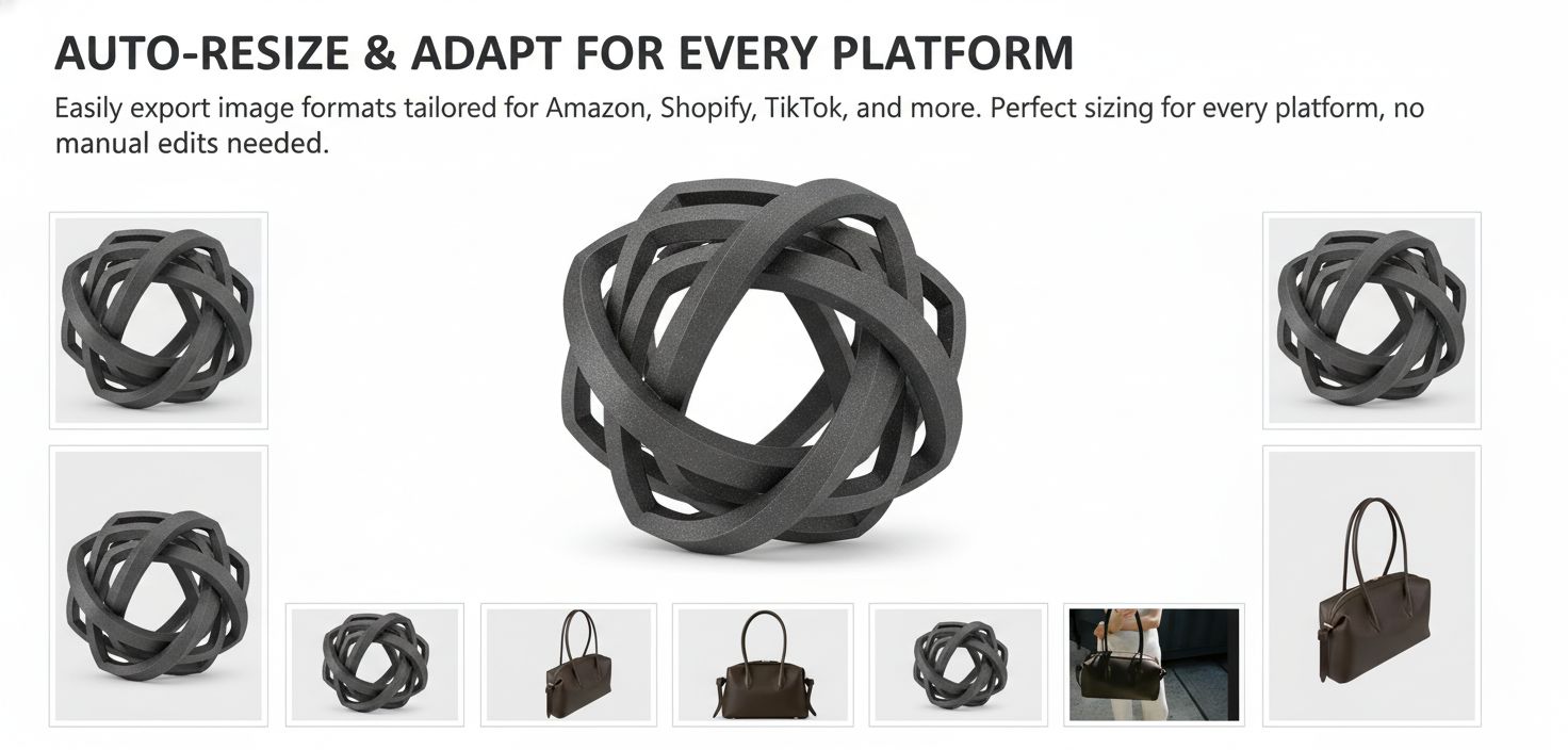 Auto-resize platform showcase with product variations